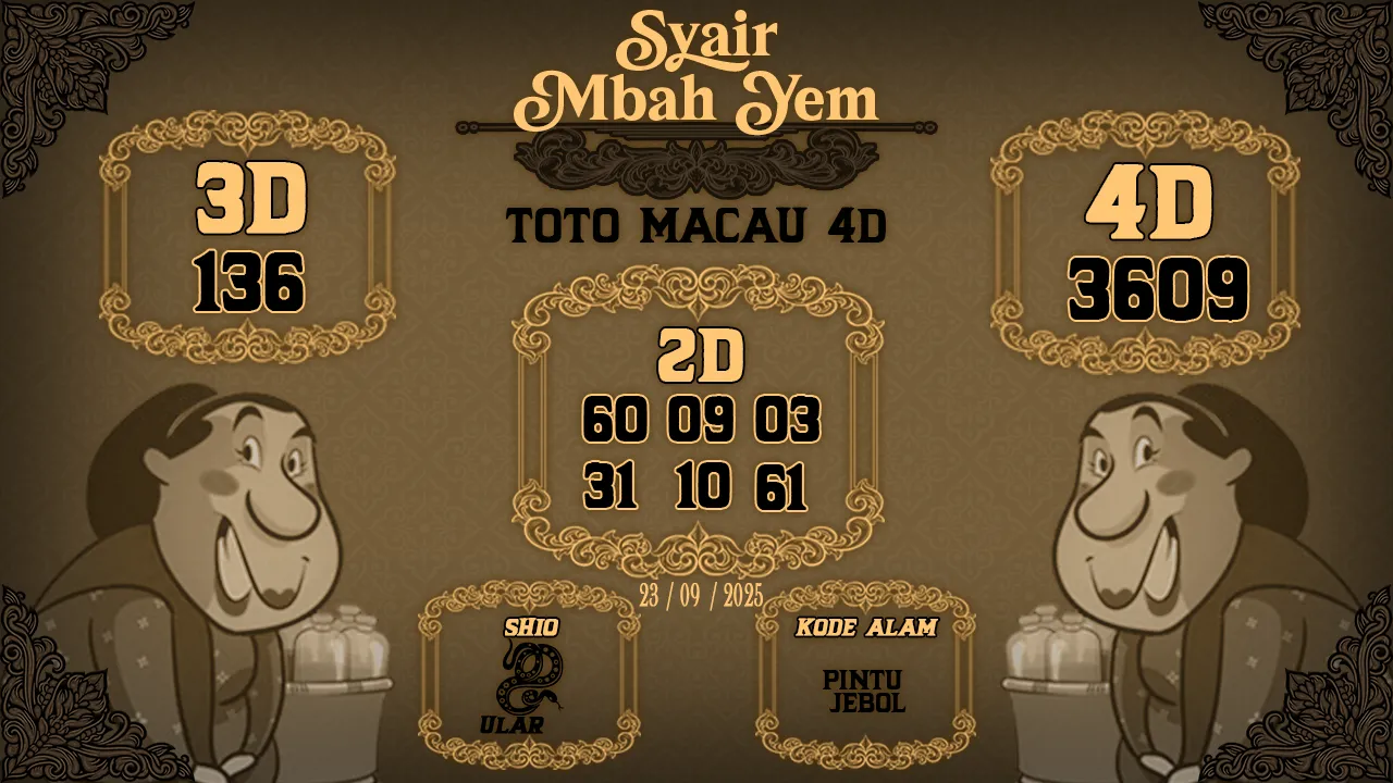 syair Mbah Yem Toto Macau 4D 23 09 2025