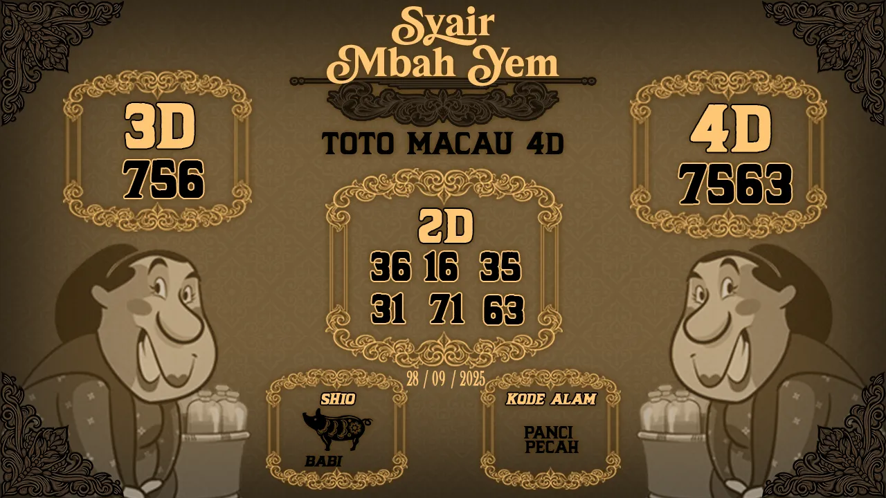 syair Mbah Yem Toto Macau 4D 28 09 2025