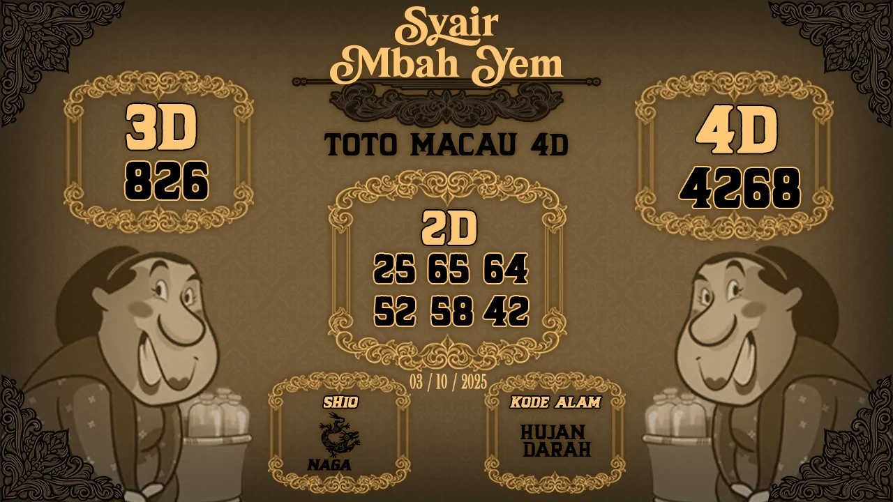 syair Mbah Yem Toto Macau 4D 03 10 2025