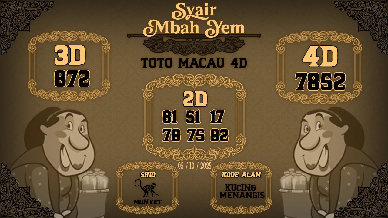 syair Mbah Yem Toto Macau 4D 05 10 2025