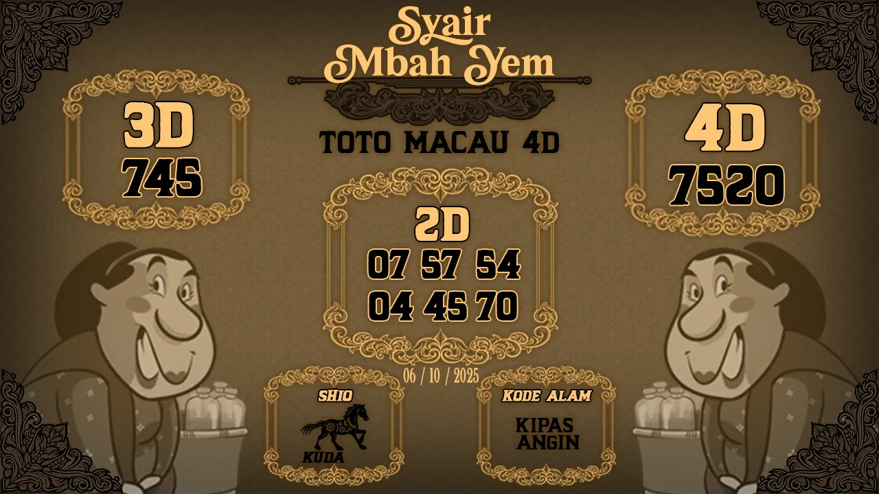 syair Mbah Yem Toto Macau 4D 06 10 2025