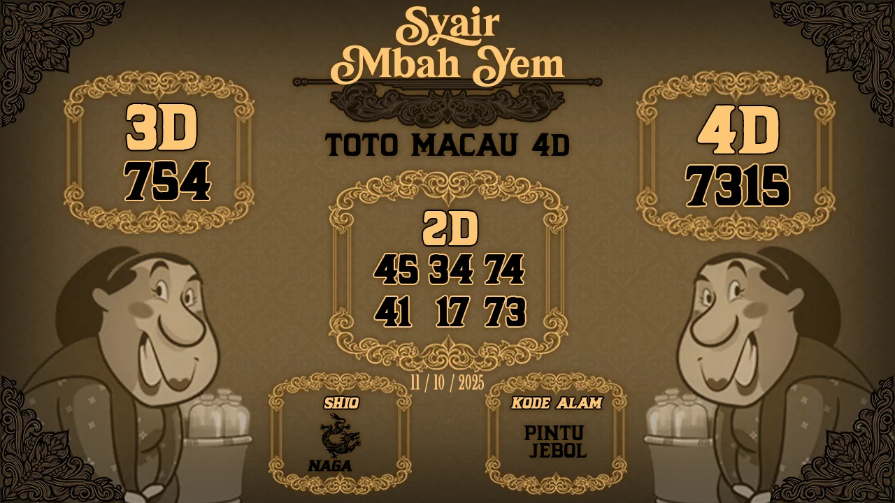syair Mbah Yem Toto Macau 4D 11 10 2025