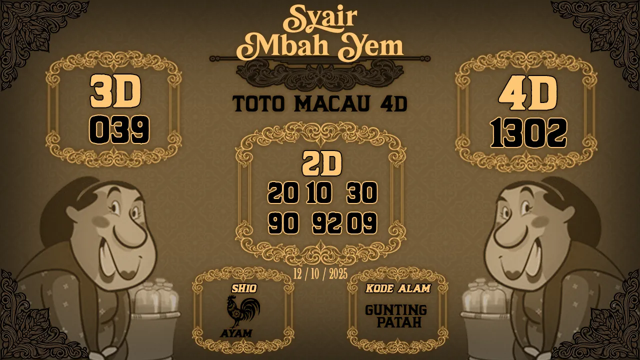 syair Mbah Yem Toto Macau 4D 12 10 2025