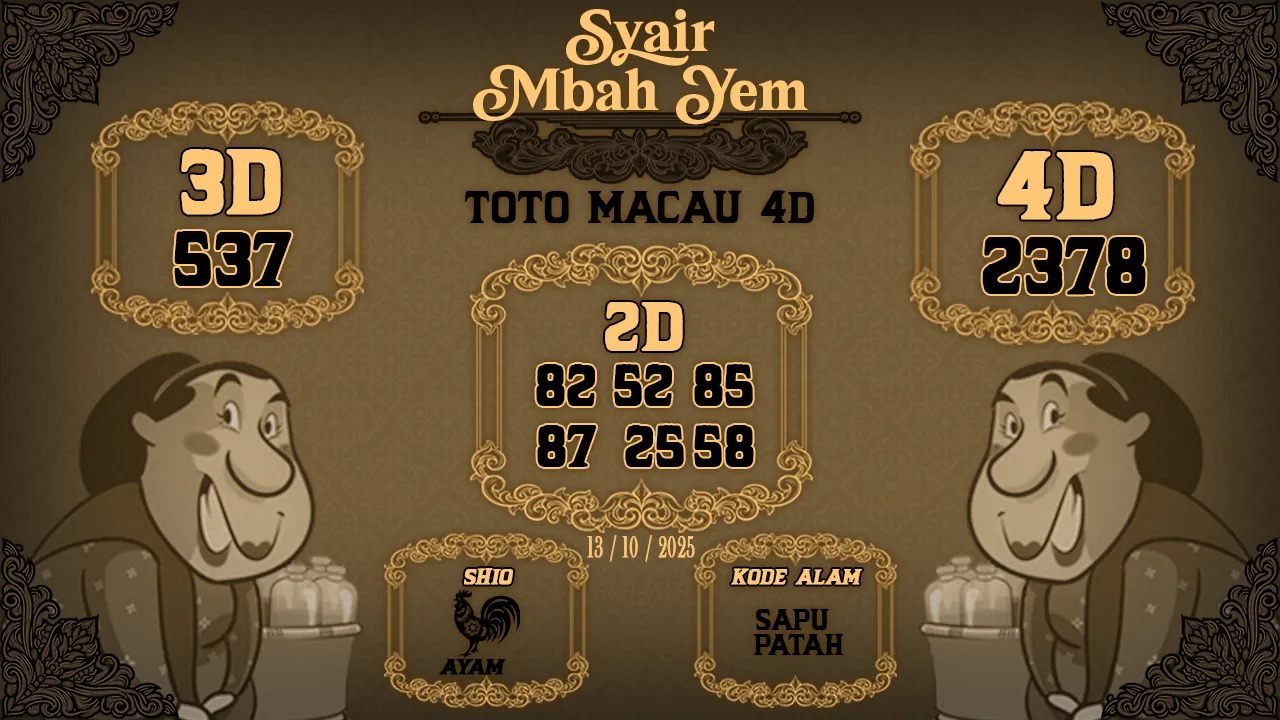 syair Mbah Yem Toto Macau 4D 13 10 2025