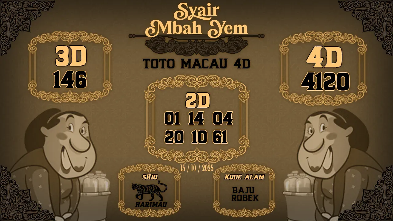 Syair Macau 4D Mbah Yem 15 Oktober 2025