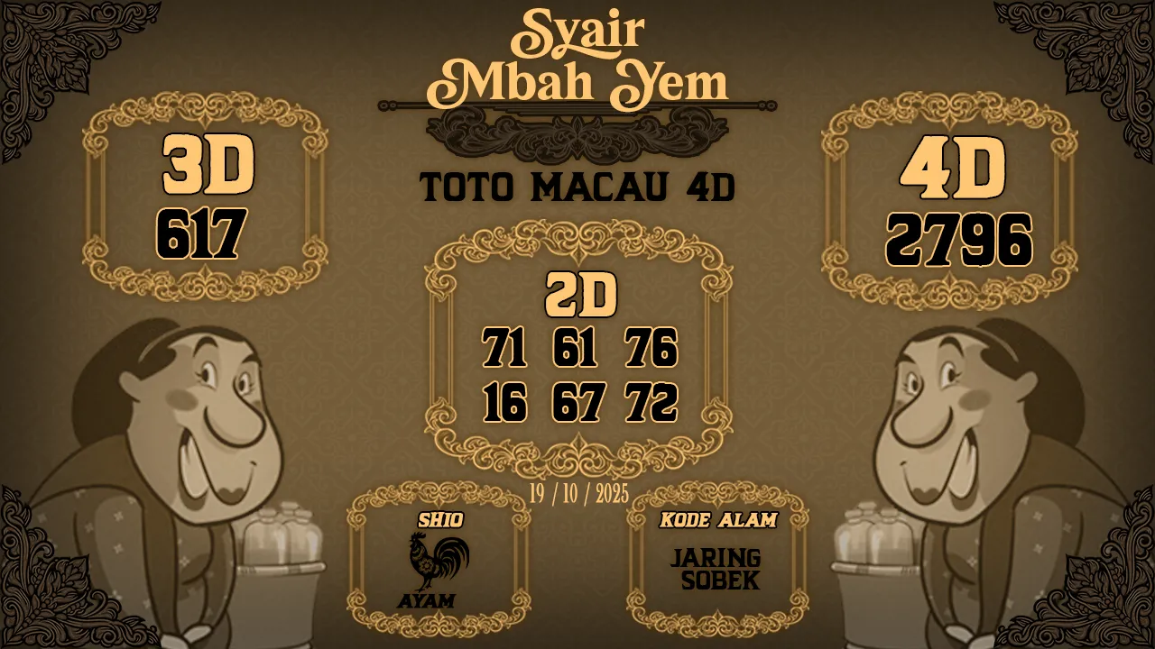 Syair Macau 4D Mbah Yem 19 10 2025