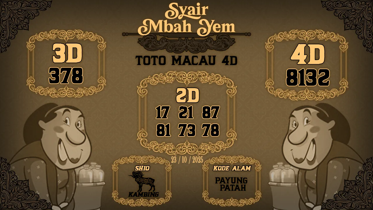 Syair Macau 4D Mbah Yem 23 10 2025