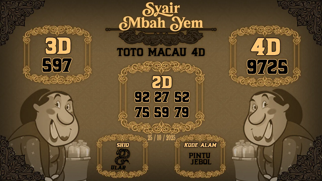 Syair Macau 4D Mbah Yem 25 10 2025