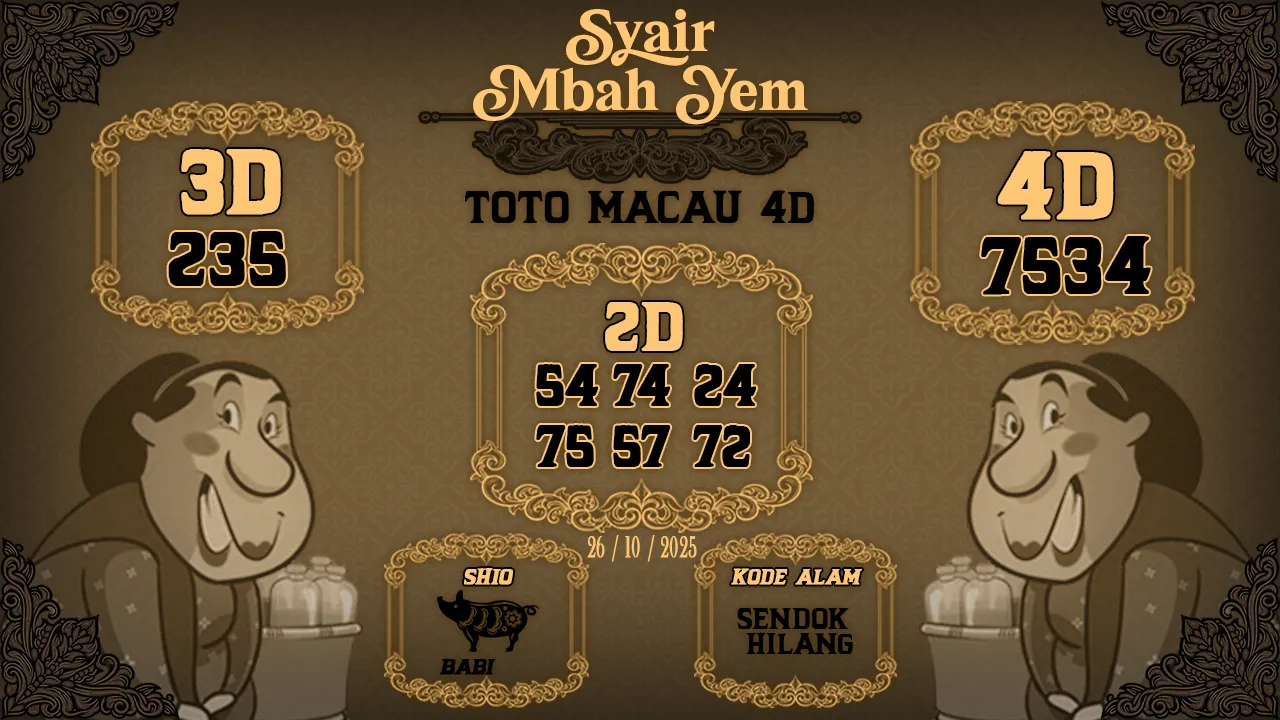 Syair Macau 4D Mbah Yem 26 10 2025