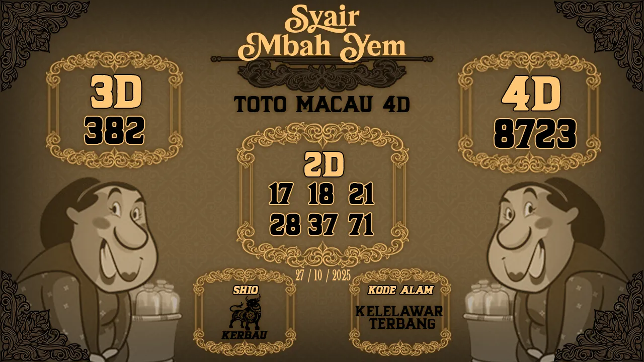 Syair Macau 4D Mbah Yem 27 10 2025