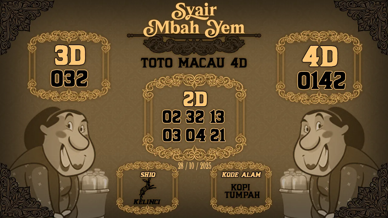 Syair Macau 4D Mbah Yem 28 10 2025