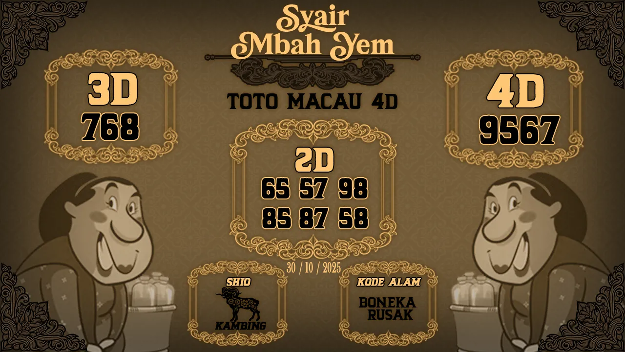 Syair Macau 4D Mbah Yem 30 10 2025