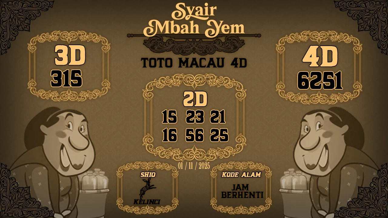 Syair Macau 4D Mbah Yem 01 11 2025