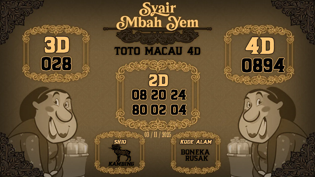 Syair Macau 4D Mbah Yem 03 11 2025