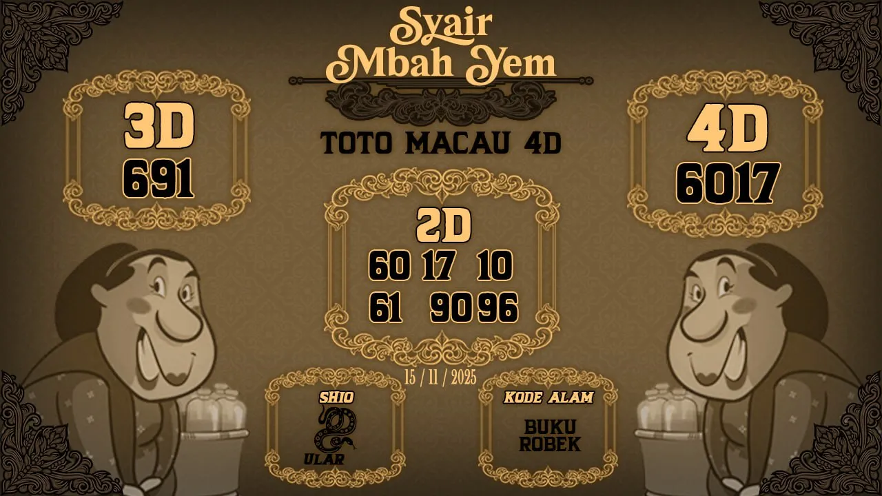 Syair Macau 4D Mbah Yem 15 11 2025