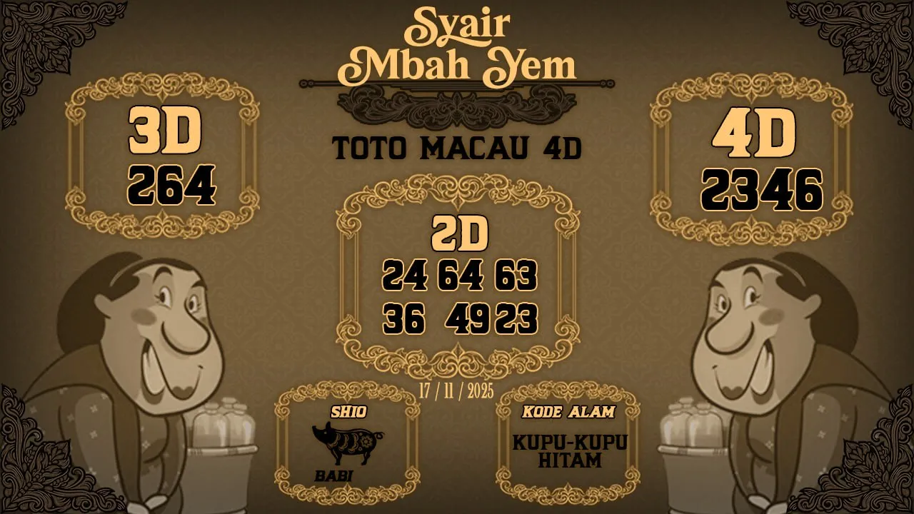 Syair Macau 4D Mbah Yem 17 11 2025