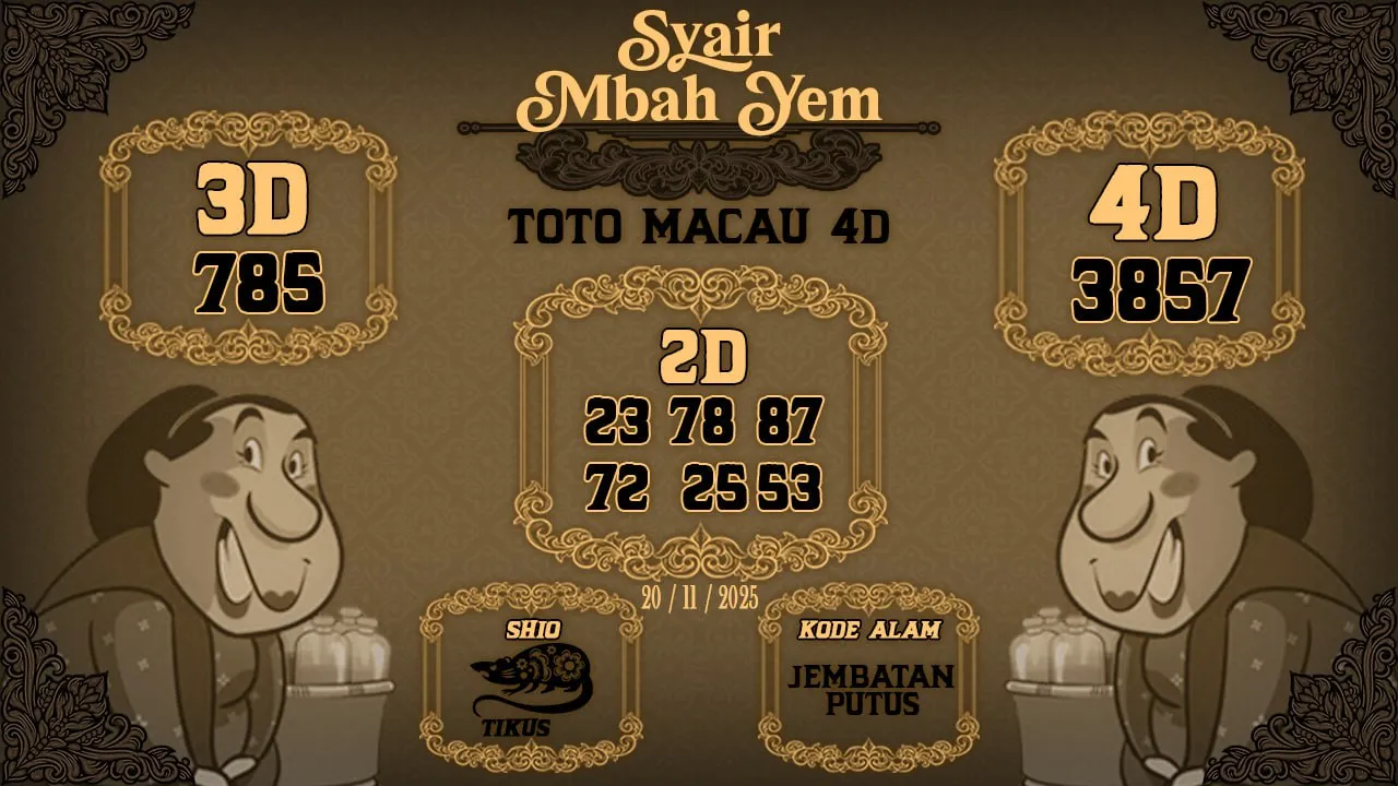 Syair Macau 4D Mbah Yem 20 11 2025