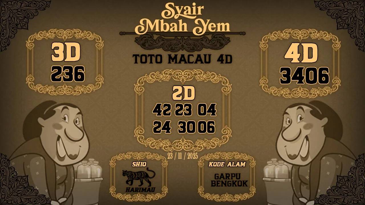 Syair Macau 4D Mbah Yem 23 11 2025