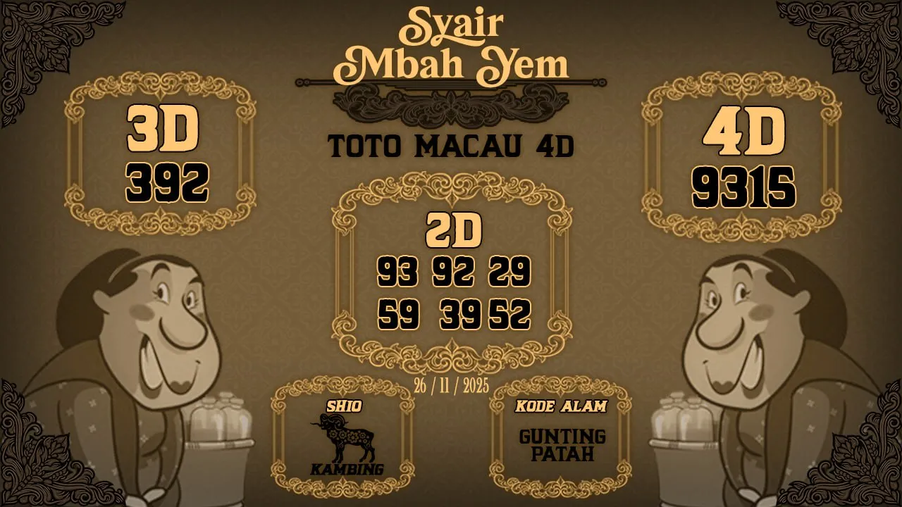 Syair Macau 4D Mbah Yem 26 11 2025