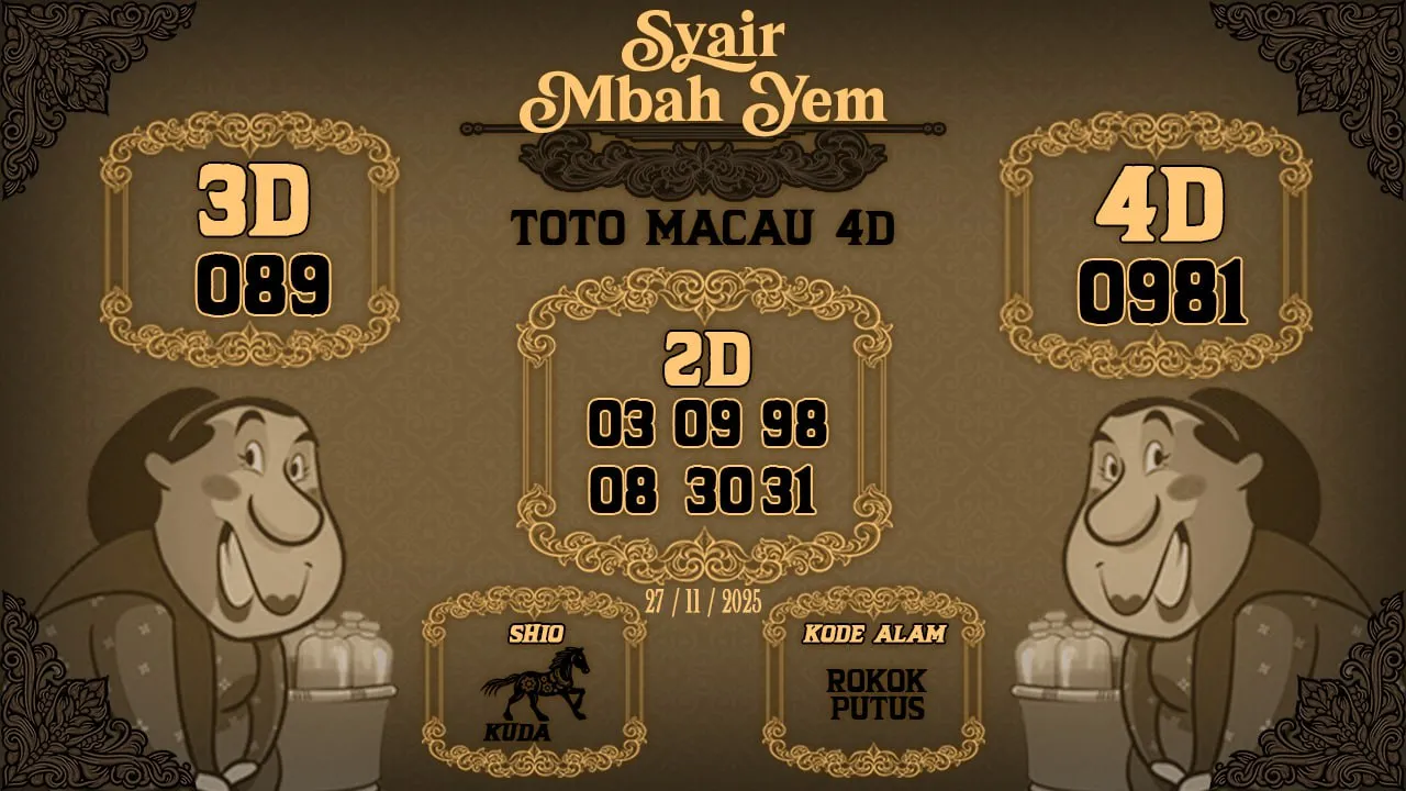 Syair Macau 4D Mbah Yem 27 11 2025