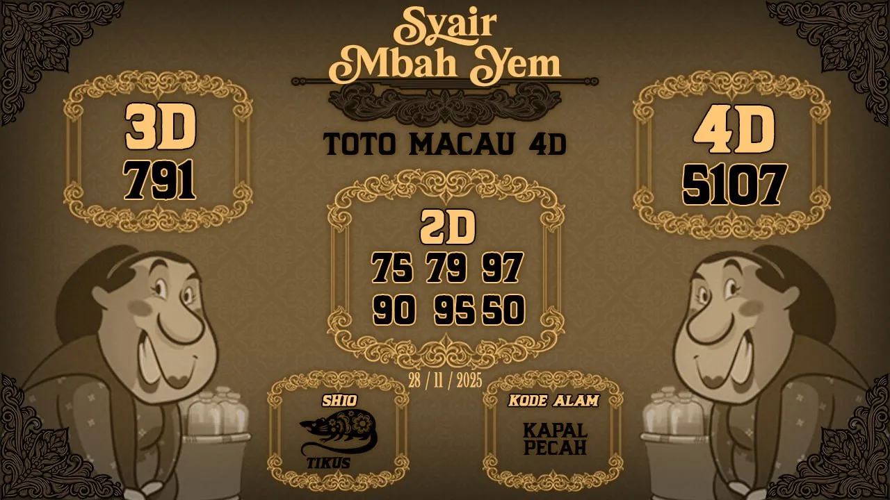 Syair Macau 4D Mbah Yem 28 11 2025