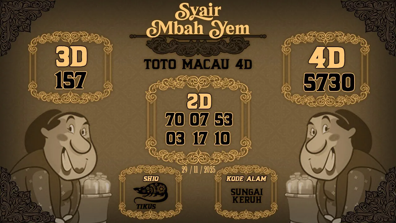 Syair Macau 4D Mbah Yem 29 11 2025