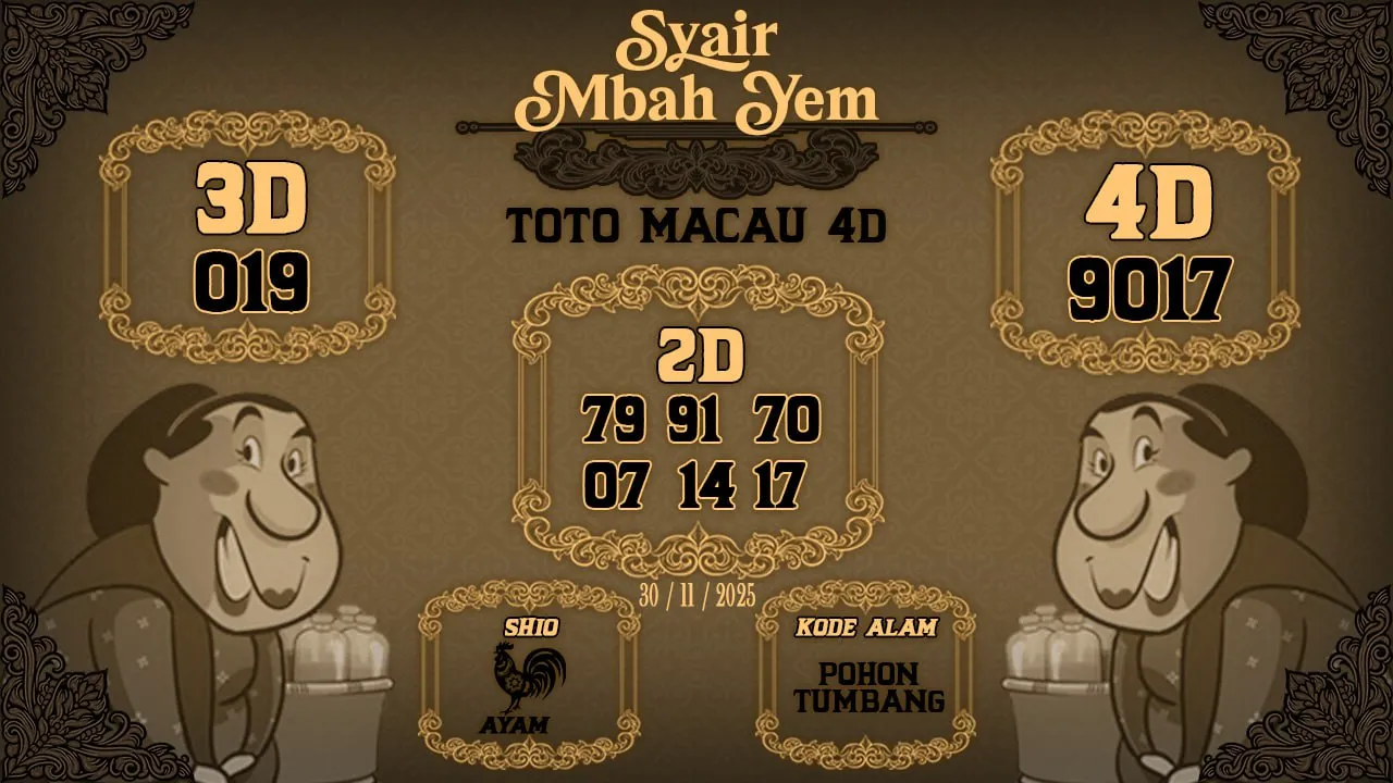 Syair Macau 4D Mbah Yem 30 11 2025