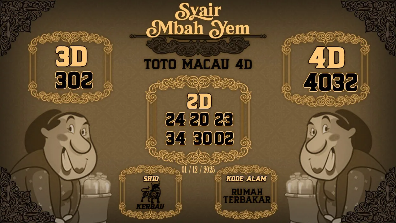 Syair Macau 4D Mbah Yem 01 12 2025