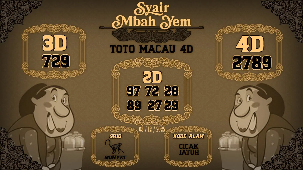 Syair Macau 4D Mbah Yem 03 12 2025