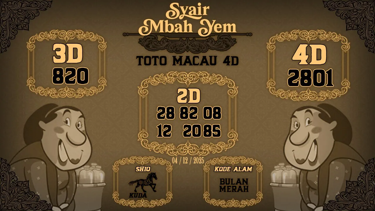 Syair Macau 4D Mbah Yem 04 12 2025