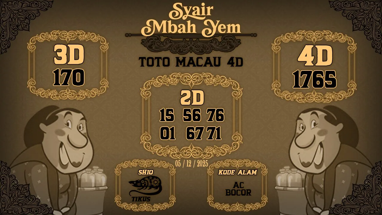 Syair Macau 4D Mbah Yem 05 12 2025