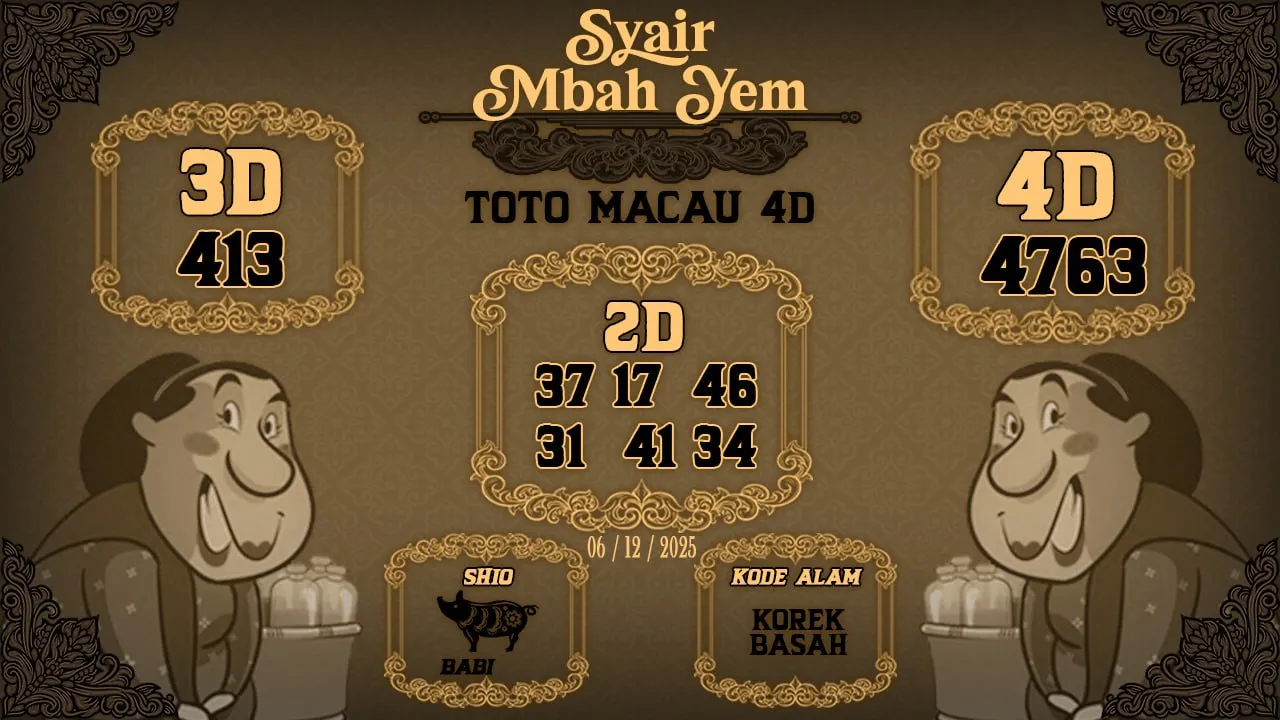 Syair Macau 4D Mbah Yem 06 12 2025