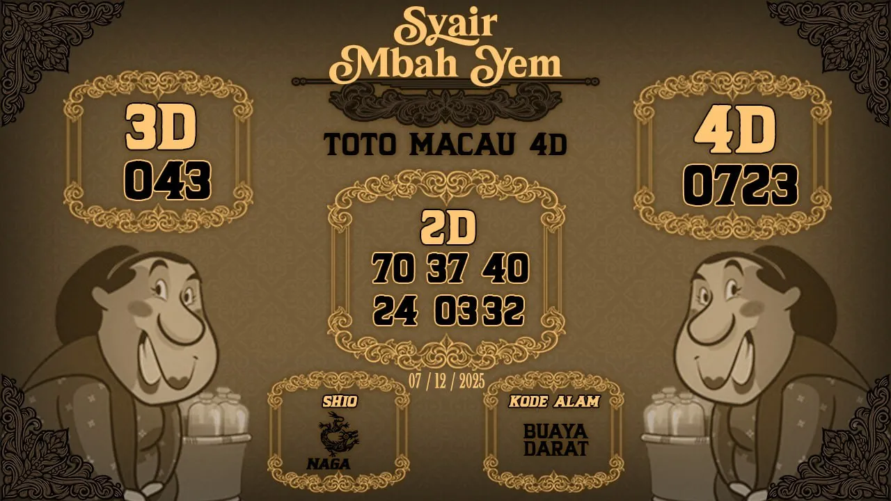 Syair Macau 4D Mbah Yem 07 12 2025