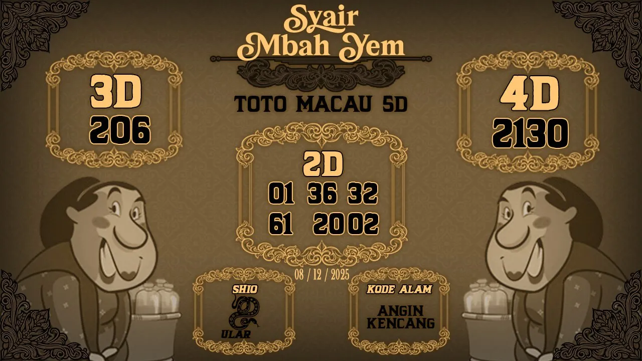 Syair Macau 4D Mbah Yem 08 12 2025