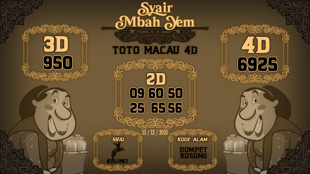 Syair Macau 4D Mbah Yem 13 12 2025