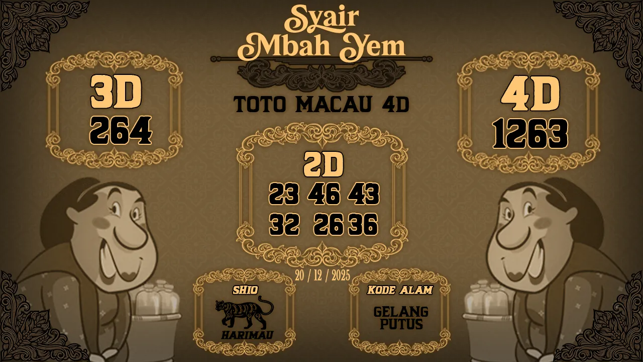 Syair Macau 4D Mbah Yem 20 12 2025