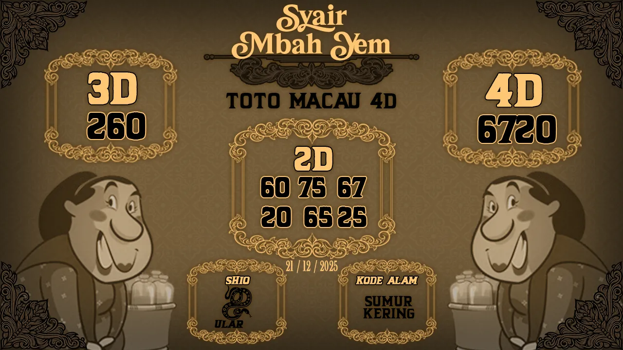 Syair Macau 4D Mbah Yem 21 12 2025