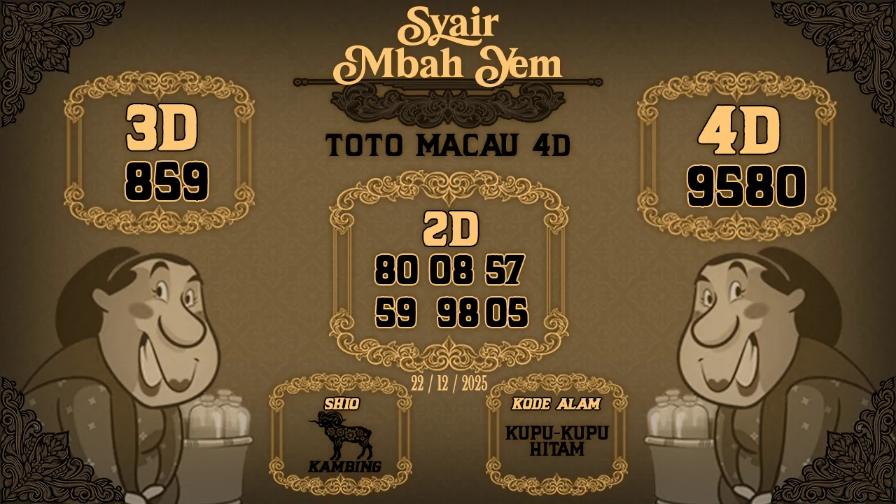 Syair Macau 4D Mbah Yem 22 12 2025