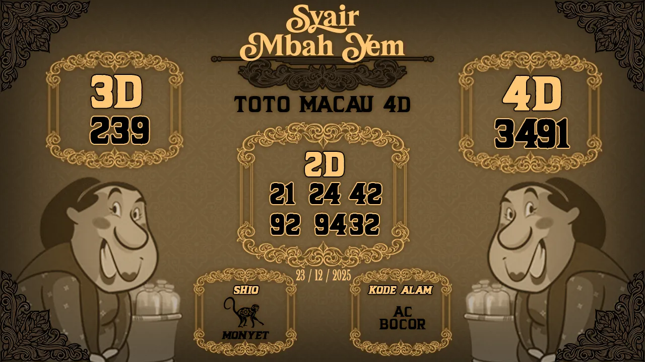 Syair Macau 4D Mbah Yem 23 12 2025