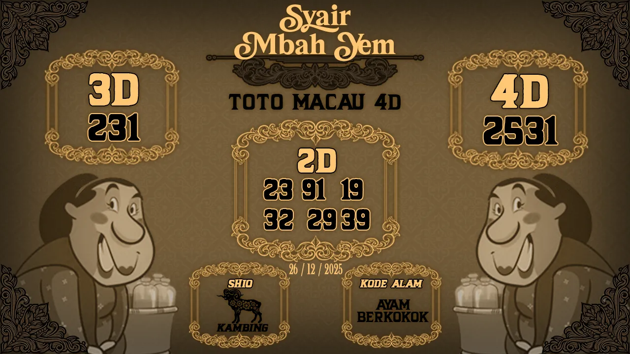 Syair Macau 4D Mbah Yem 26 12 2025