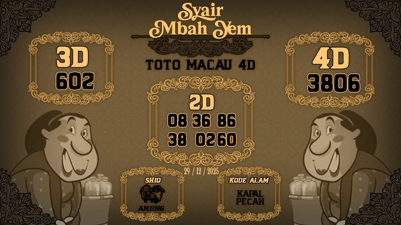 Syair Macau 4D Mbah Yem 29 12 2025