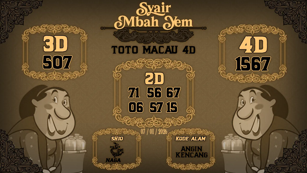Syair Macau 4D Mbah Yem 07 01 2026