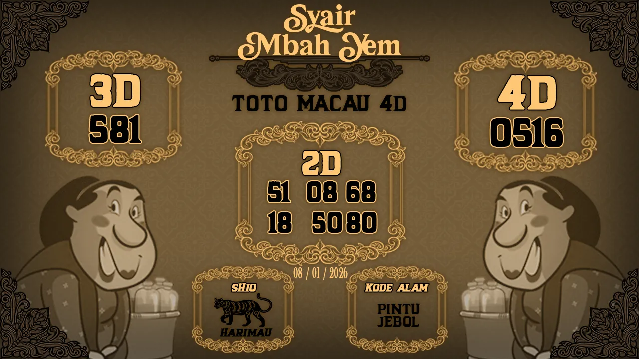 Syair Macau 4D Mbah Yem 08 01 2026