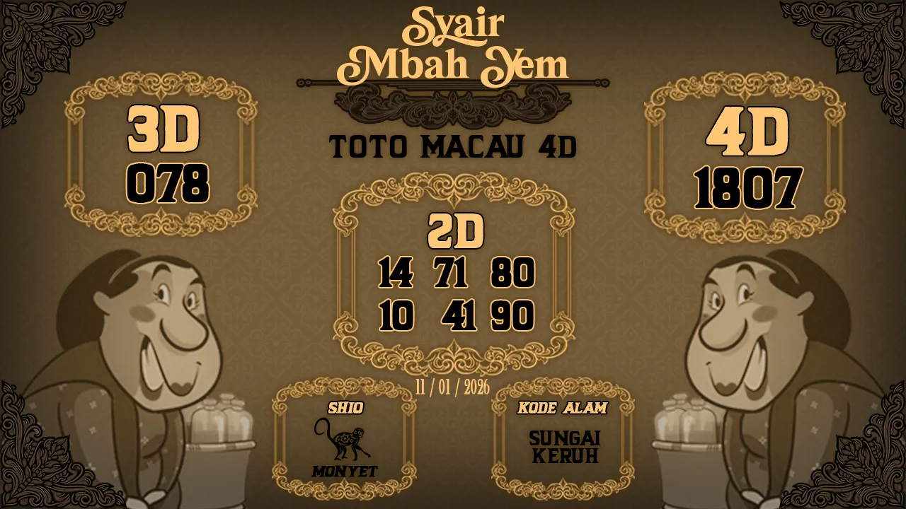 Syair Macau 4D Mbah Yem 11 01 2026