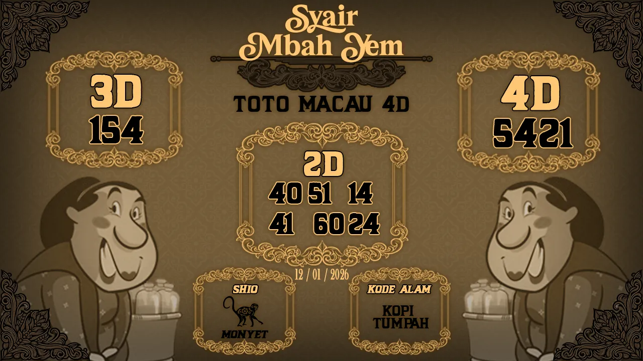 Syair Macau 4D Mbah Yem 12 01 2026