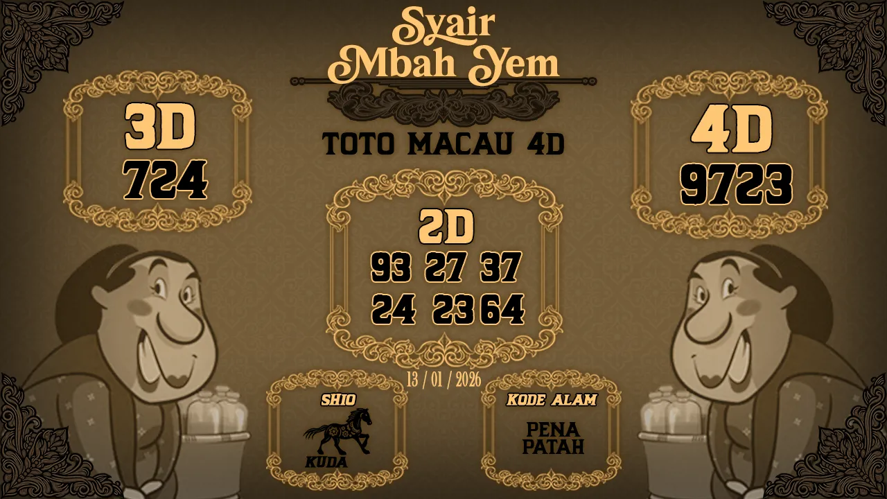 Syair Macau 4D Mbah Yem 13 01 2026