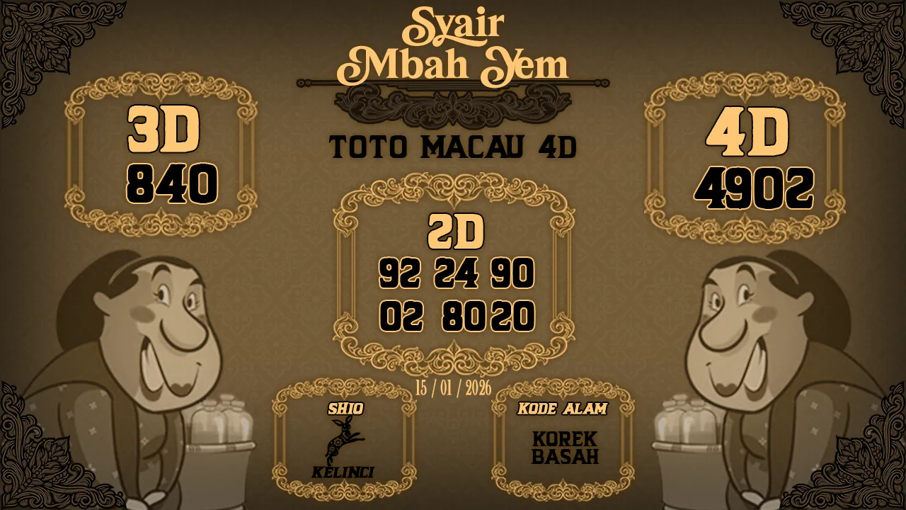 Syair Macau 4D Mbah Yem 15 01 2026