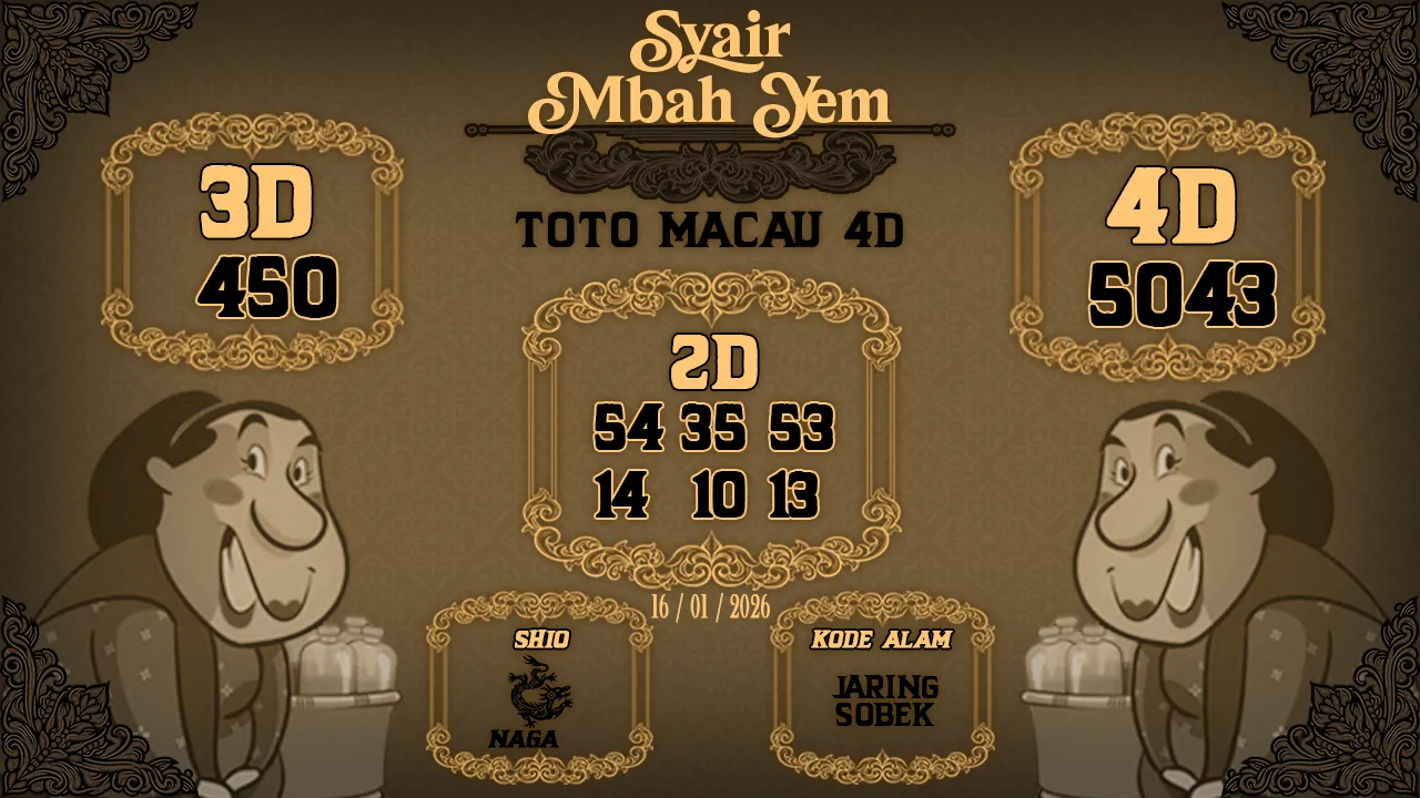Syair Macau 4D Mbah Yem 16 01 2026