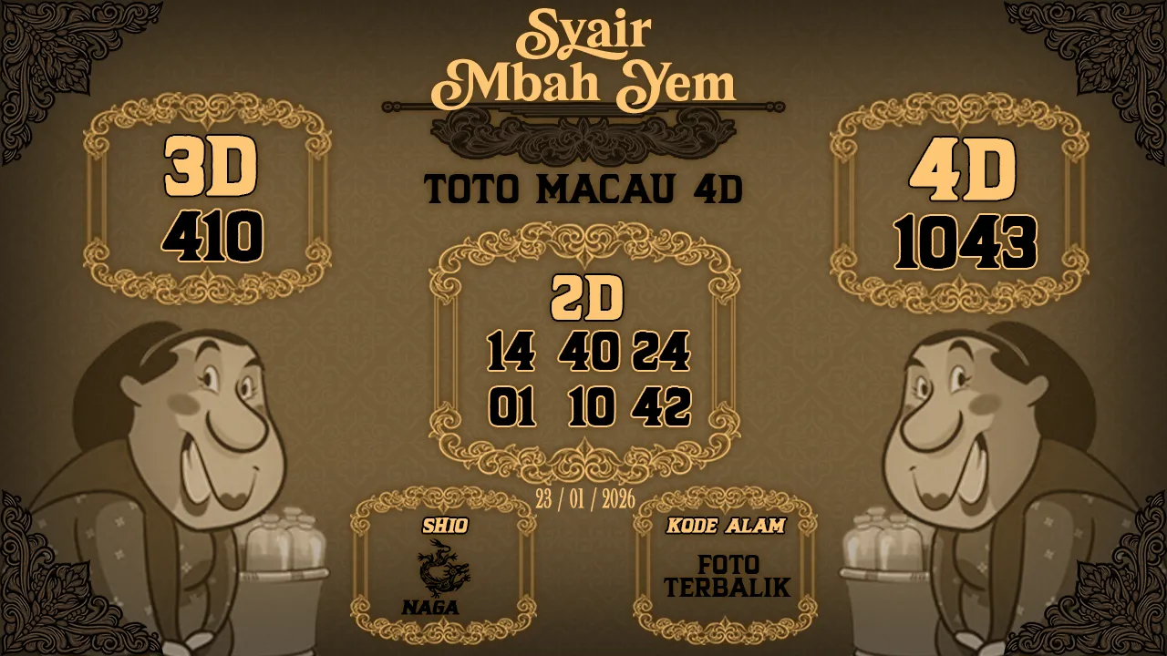 Syair Macau 4D Mbah Yem 23 01 2026
