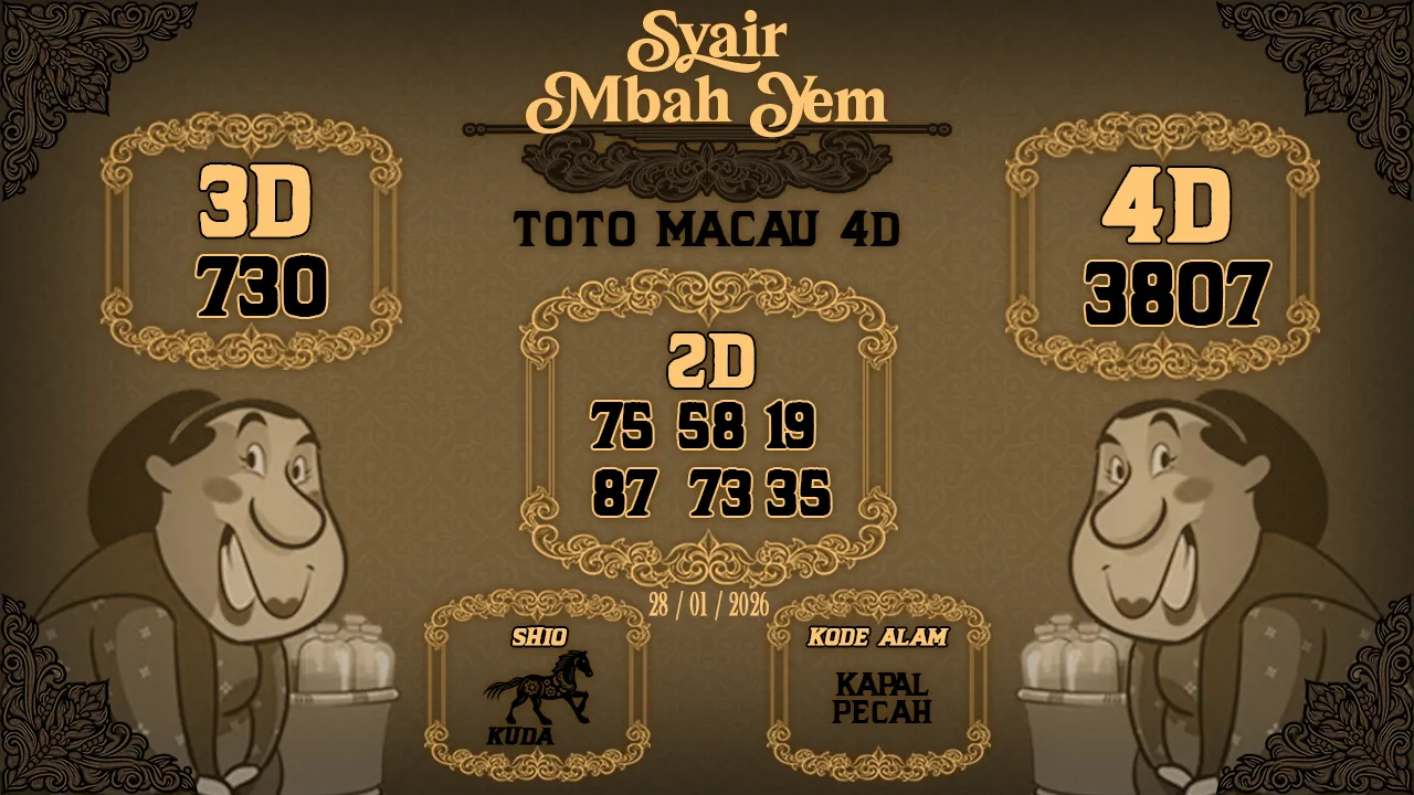 Syair Macau 4D Mbah Yem 28 01 2026